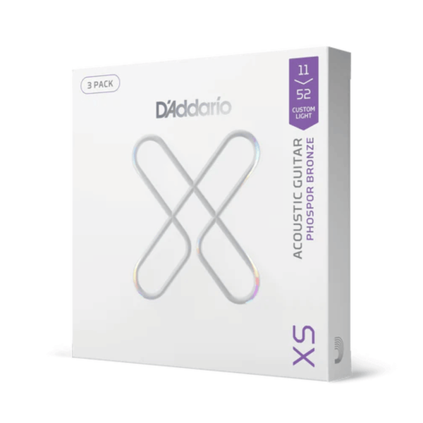 D'Addario XS Phosphor Bronze Acoustic Strings 11-52 3-Pack