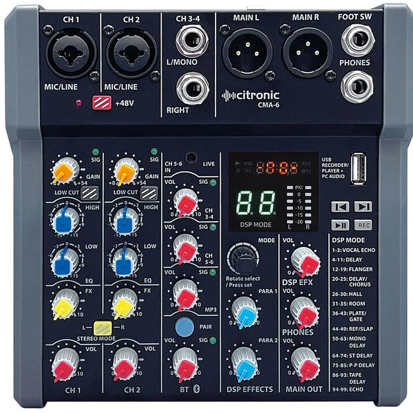 Citronic CMA-6 Compact Mixer with DSP FX and BT/USB