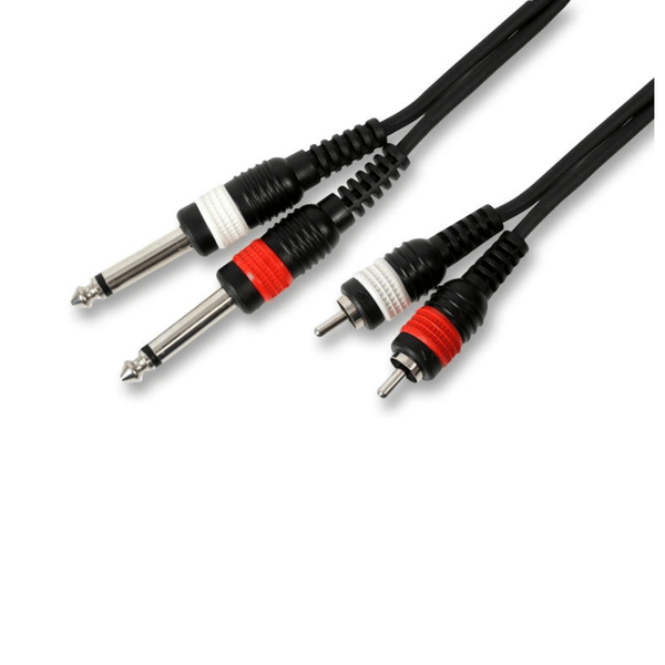 Pulse 3m Twin Mono Jack to Twin RCA Phono Cable