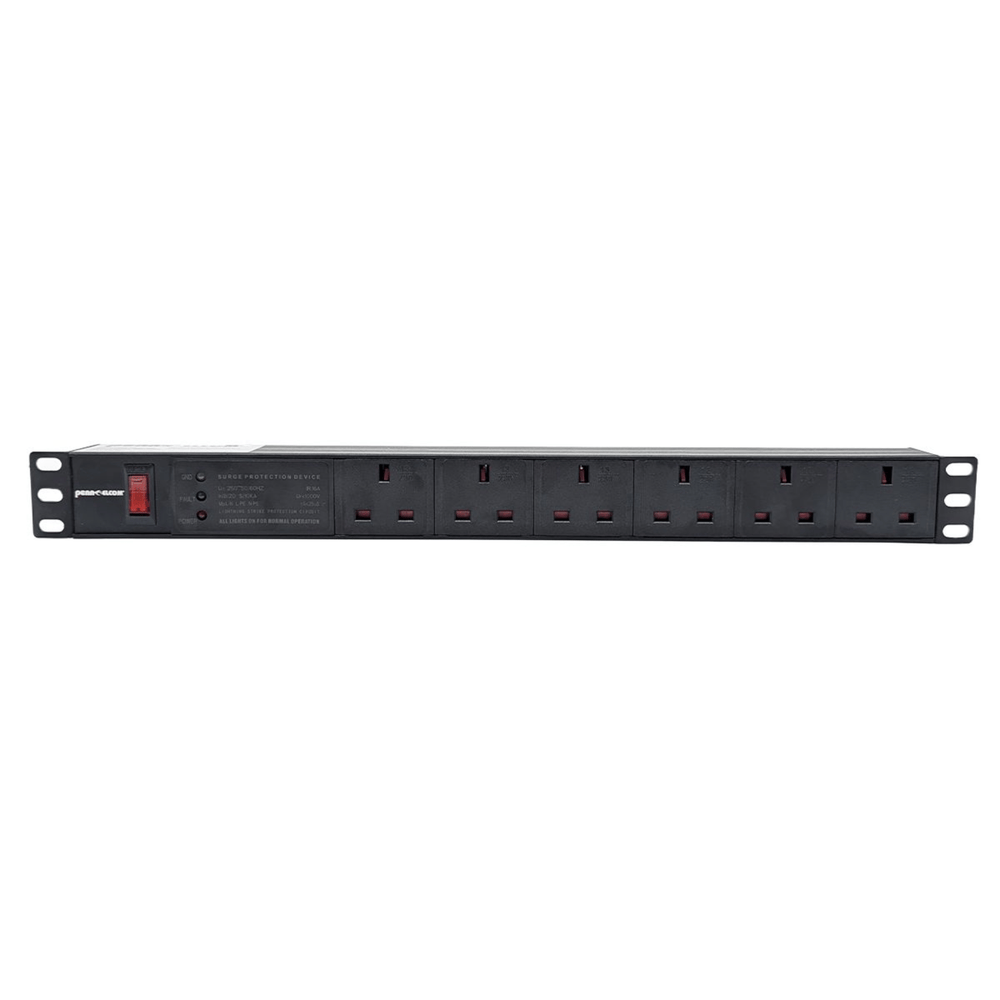 Penn Elcom PDU6-UK 6-Way UK Plug Horizontal Rack Mount PDU
