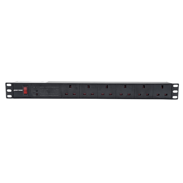 Penn Elcom PDU6-UK 6-Way UK Plug Horizontal Rack Mount PDU