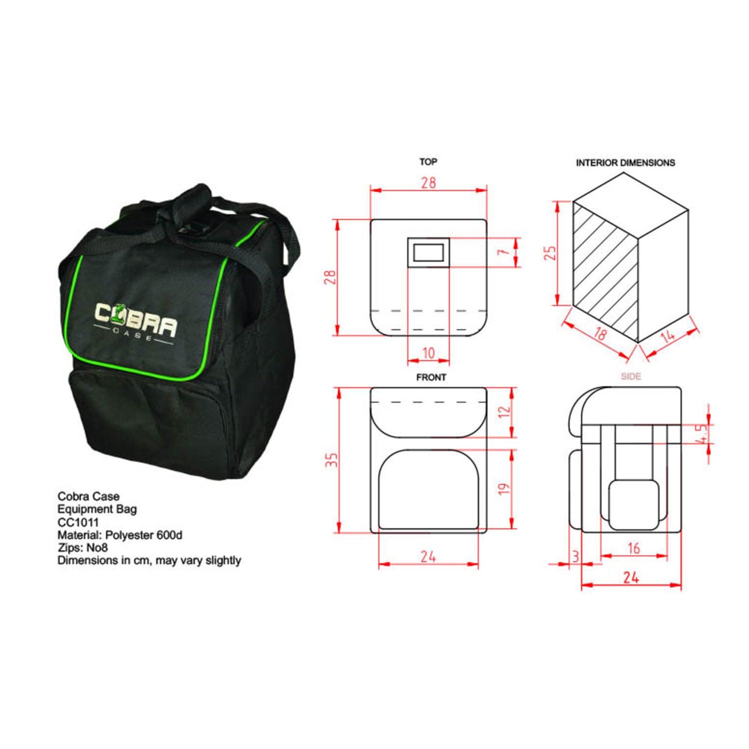 Cobra CC1011 Padded Equipment Bag 240 x 240 x 330mm