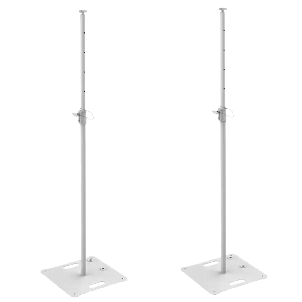 Two Ultimax UTX524 white 2.4m square base lighting stands with M10 fitting