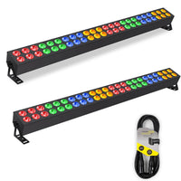 Two QTX Duplex-Bar 48 x 3W double LED wall battens with DMX cable
