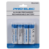 Pro Elec 4 x  Rechargeable Batteries with Battery Charger Pack