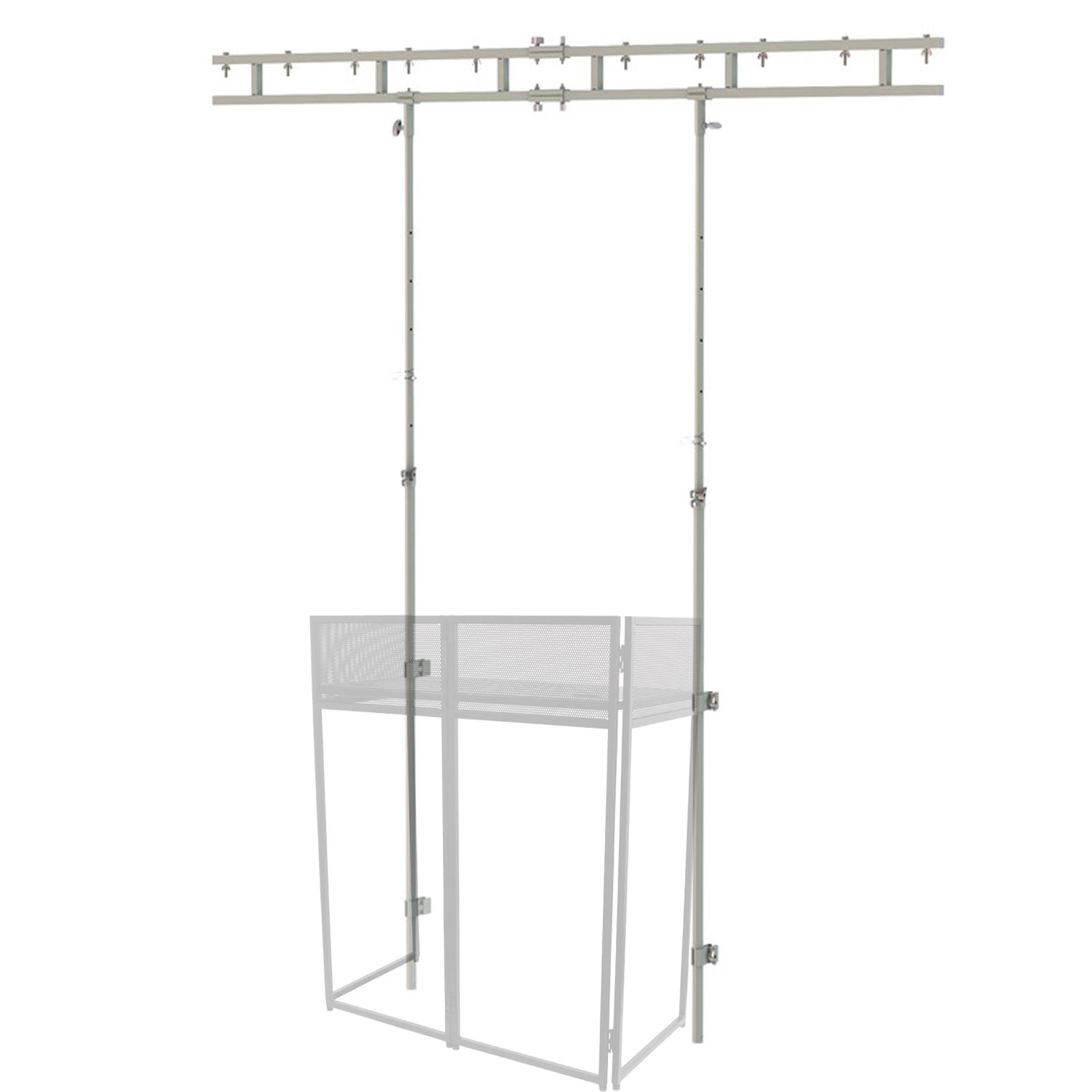 Ultimax DJ Booth White Overhead Kit for Combi Booth – professional white truss system for DJs, lighting, and event setups