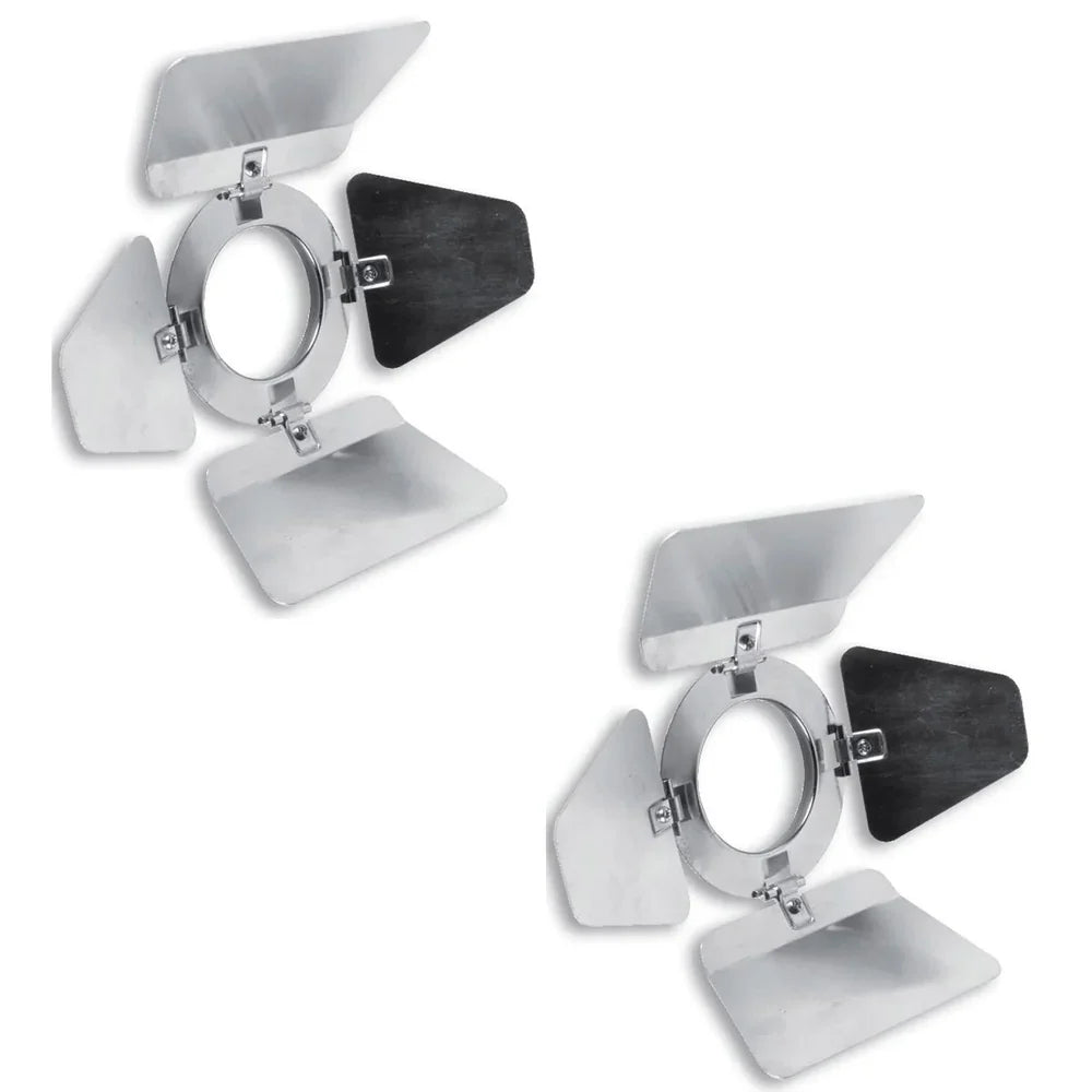 2 x Pulse Chrome Par 16 Birdie Barn Doors Alloy Polished
