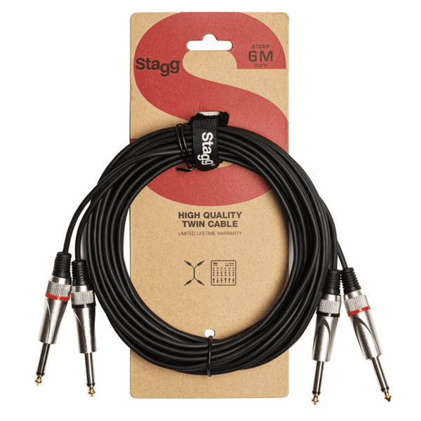 Stagg STC6P 6m Twin Mono Jack to Twin Mono Jack Cable
