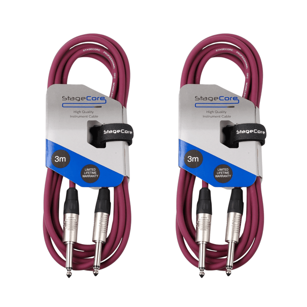 2 x Stagecore 3m Purple Jack to Jack Lead