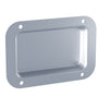 Medium blank chrome Penn Elcom PennBrite recess dish, 130mm x 89mm, for flight cases and rack panels.