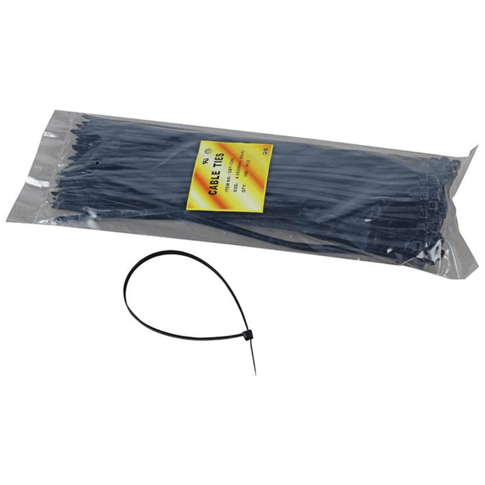 Pro Elec Cable Ties 300 x 4.6mm Black Pack of 100