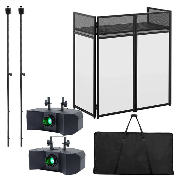 Ultimax DJ Combi Booth With Pole Kit and Equinox Helix 100w Moonflower Lights