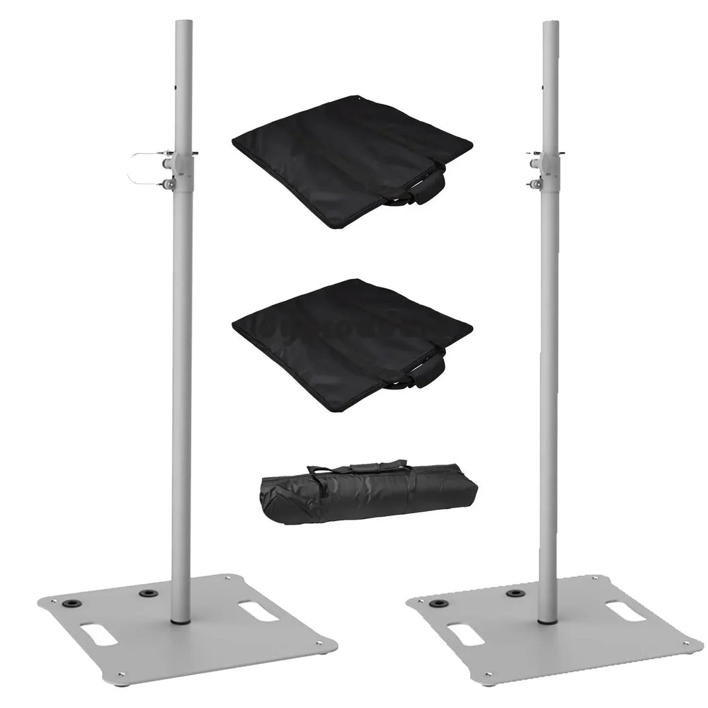 2 x Ultimax UTX 500WH White Square Base 35mm Speaker Lighting Stand