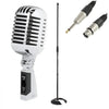 Stagg SDMP40CR Retro Vintage Microphone 50's Cardioid Dynamic Package BLK Stand