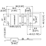 2 x Penn Elcom P1980N Medium Nickel Strut Hinge