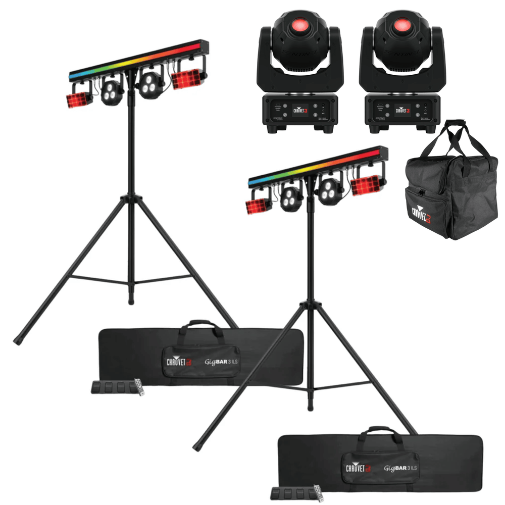 2 X Chauvet DJ GigBar 3 ILS 3-in-1 Lighting System With Sentinel Spot Q60 Moving Heads