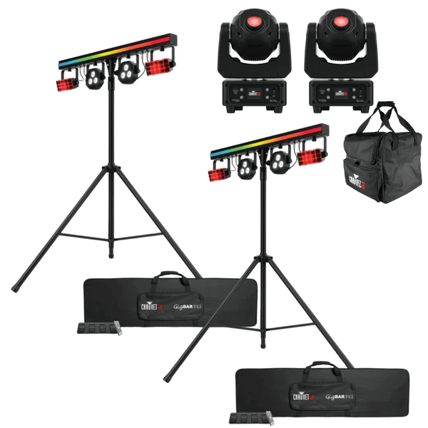 2 X Chauvet DJ GigBar 3 ILS 3-in-1 Lighting System With Sentinel Spot Q60 Moving Heads