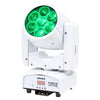 Mobile Wedding DJ Setup White DJ Booth Pro, Direct 121MX, 1.5M Plinths, Fusion 120 Zoom Moving Heads