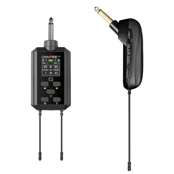 Q-Audio QWM 1900 V2 GB wireless guitar system with transmitter and receiver