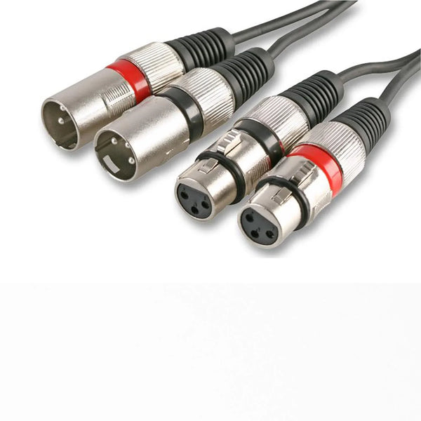 Pulse 0.5m 2x Male XLR to 2x Female XLR Twin Cable