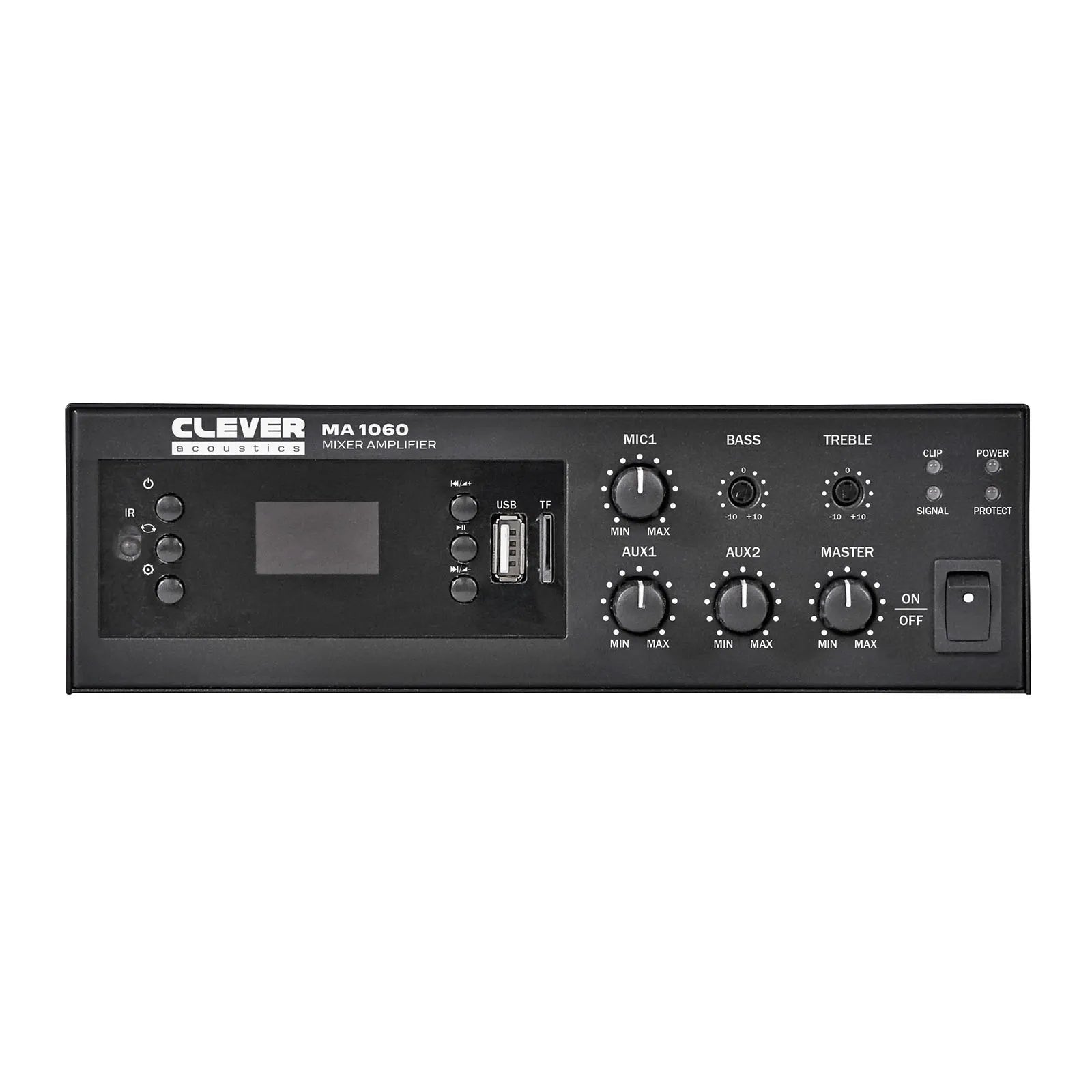 Clever Acoustics MA1060 60W 100V Mixer Amplifier with MP3, Bluetooth and FM Radio