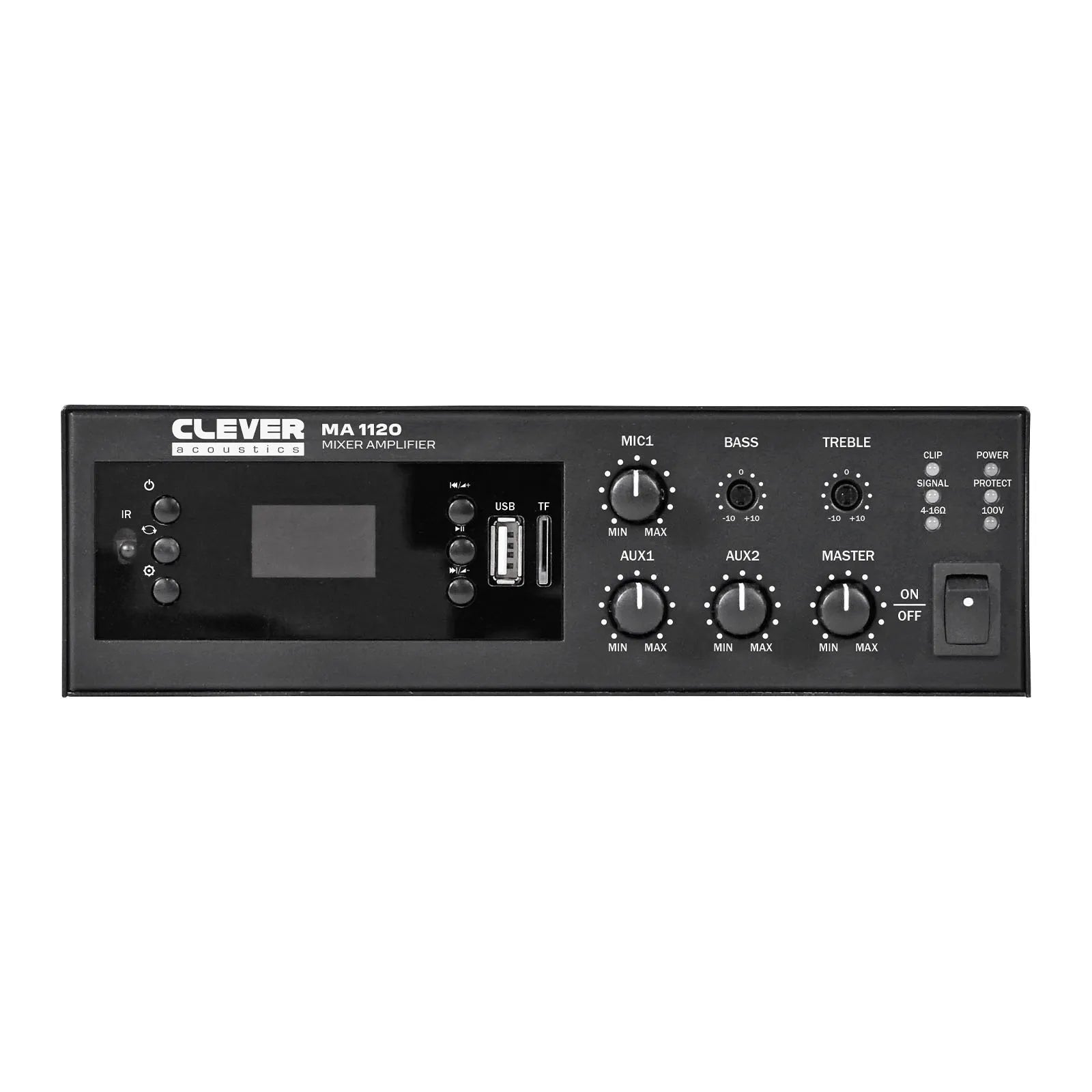 Clever Acoustics MA1120 120W 100V Mixer Amplifier with MP3, Bluetooth and FM Radio