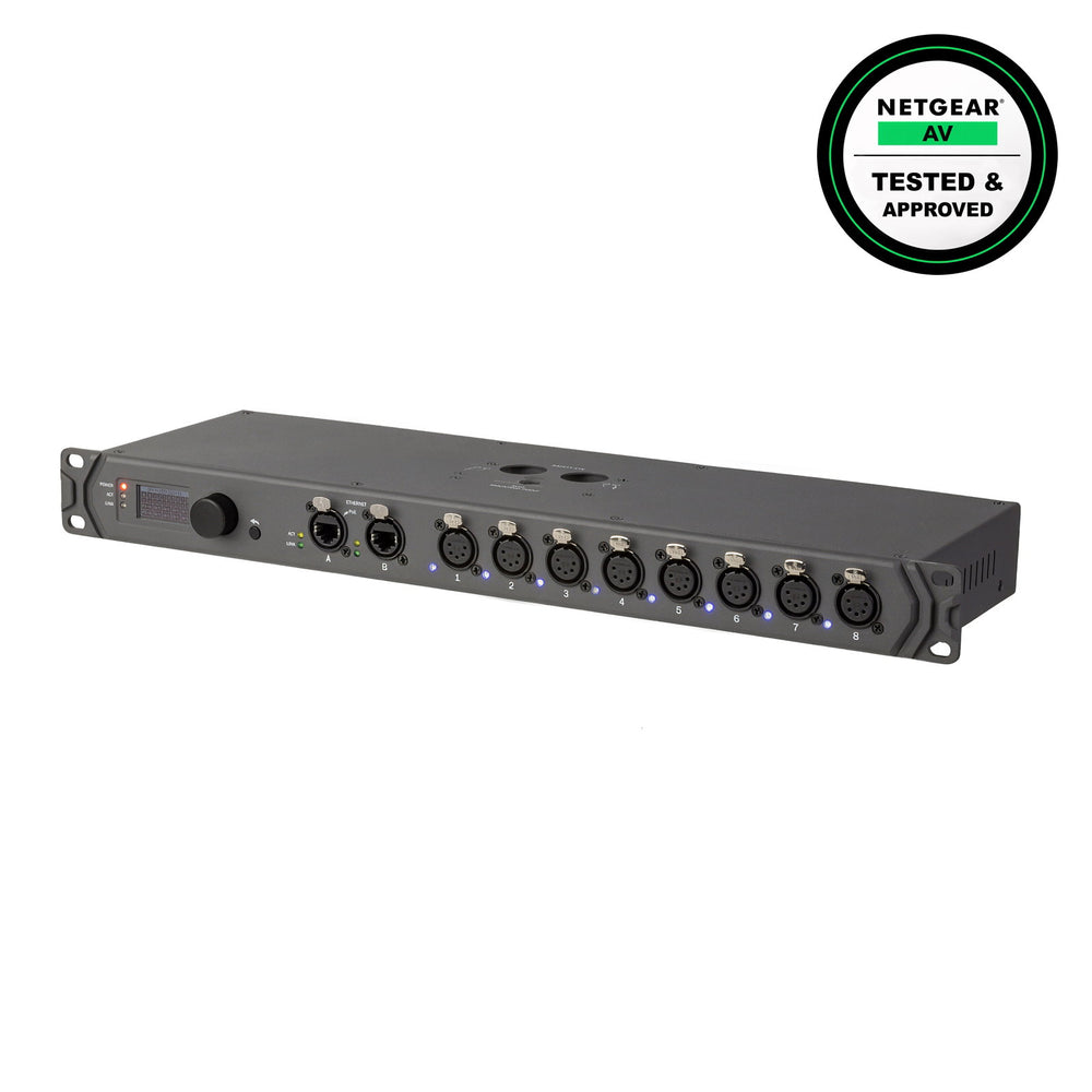 Elumen8 Cygnus NET8 ArtNet node with eight 5-pin DMX outputs