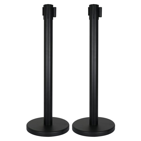elumen8 Black Pole and Strap Retractable Barriers
