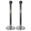 elumen8 Chrome Pole and Black Strap Retractable Barriers