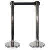 elumen8 Chrome Pole and Black Strap Retractable Barriers