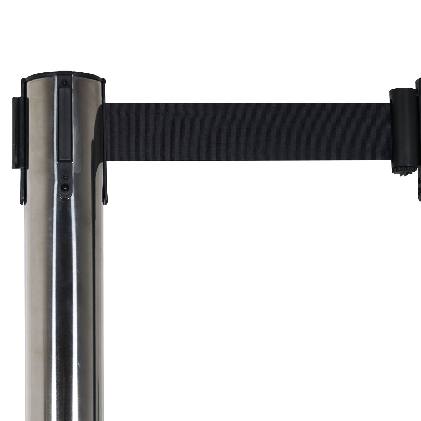 elumen8 Chrome Pole and Black Strap Retractable Barriers