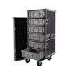 Elumen8 6 Drawer Storage Flight Case with six plastic drawers and four castors