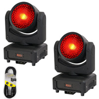 2 x Equinox Fusion 120Q 120w COB RGBW LED Moving Head with DMX Cable