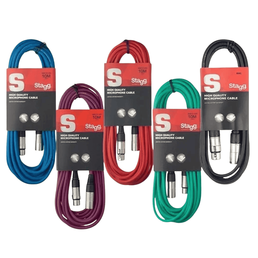 5x-10m-stagg-multicoloured-xlr-microphone-cables