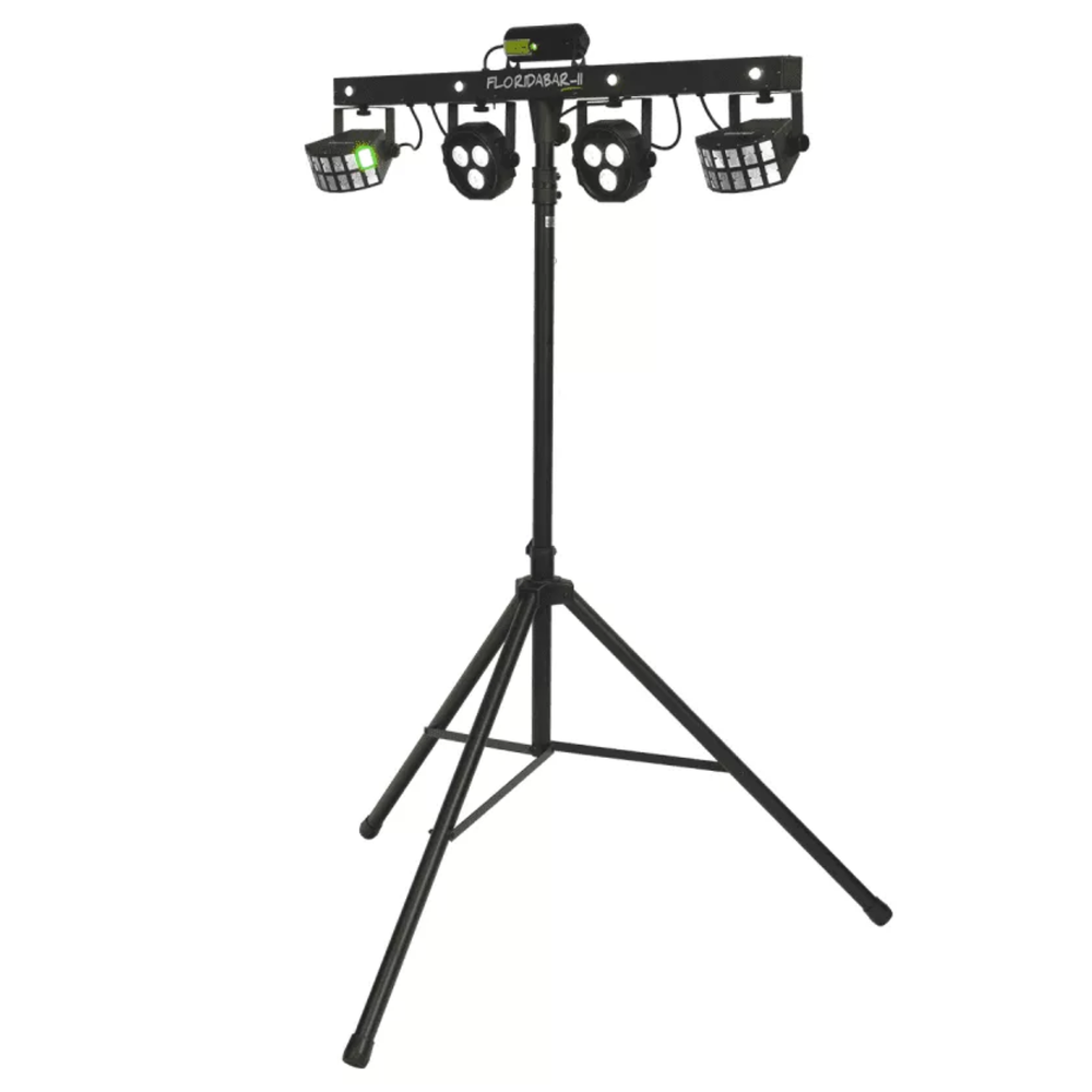 Algam Lighting FLORIDABAR-II 4-in-1 Light Stand RGB LED and FX Projectors Set with IR Remote