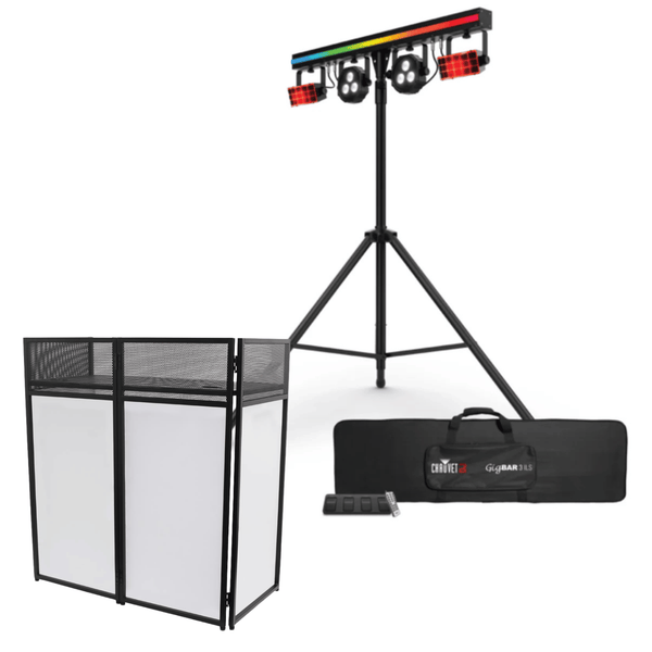 Ultimax DJ Combi Booth and Chauvet DJ Gig Bar 3 DJ Bundle