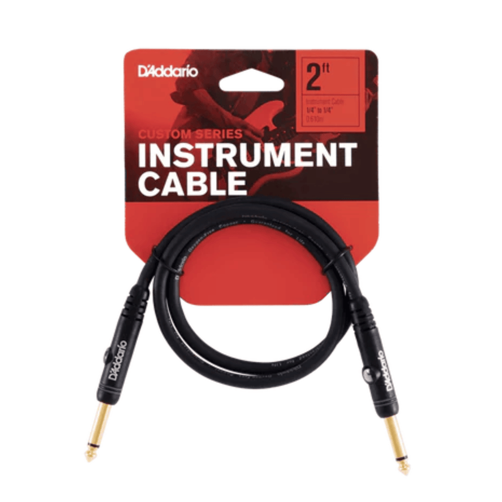 D'Addario Custom Series Guitar 2ft Patch Instrument Cable lead PW-PC-02