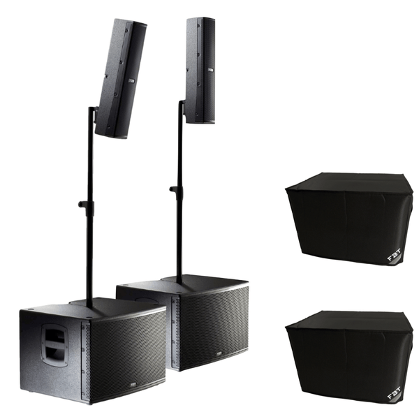 2 X FBT Vertus CS1000 1000W Active Column Array System With Carry Bags
