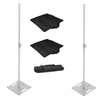 2 x Ultimax UTX 500WH White Square Base 35mm Speaker Lighting Stand