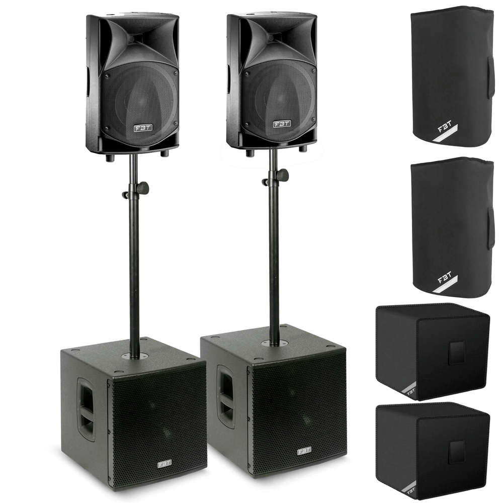 FBT JMaxX 110A Speaker & Subline 112sa Active Subwoofer with Covers Bundle