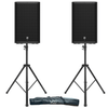 2 x Electro-Voice ZLX-15P G2 15" Active PA Speakers With Stands