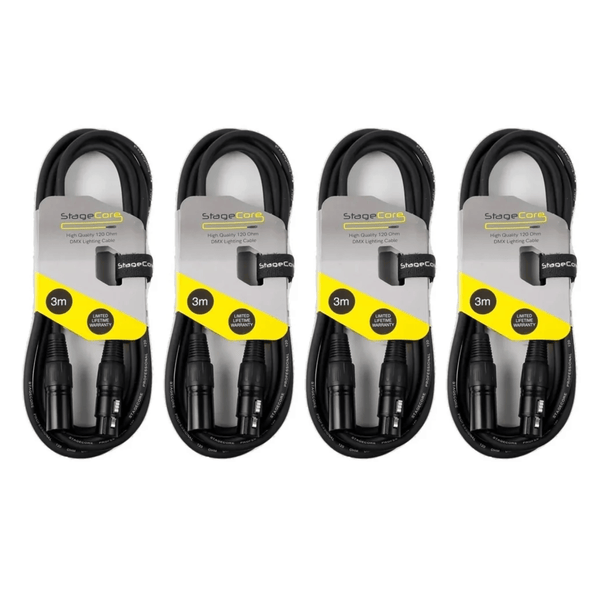 4 x StageCore 3M DMX Lead Cable