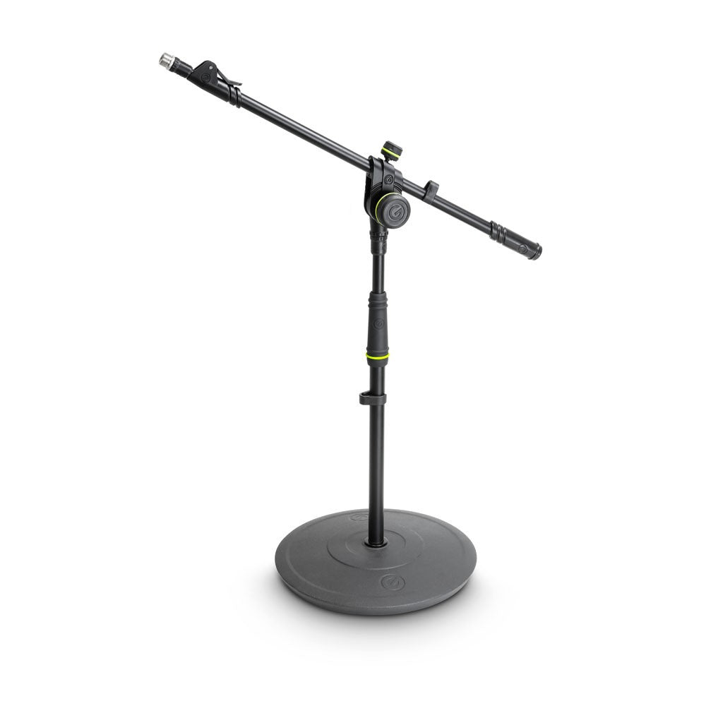 Gravity MS 2222 B Short Microphone Stand with Round Base and 2-Point Adjustment Telescoping Boom