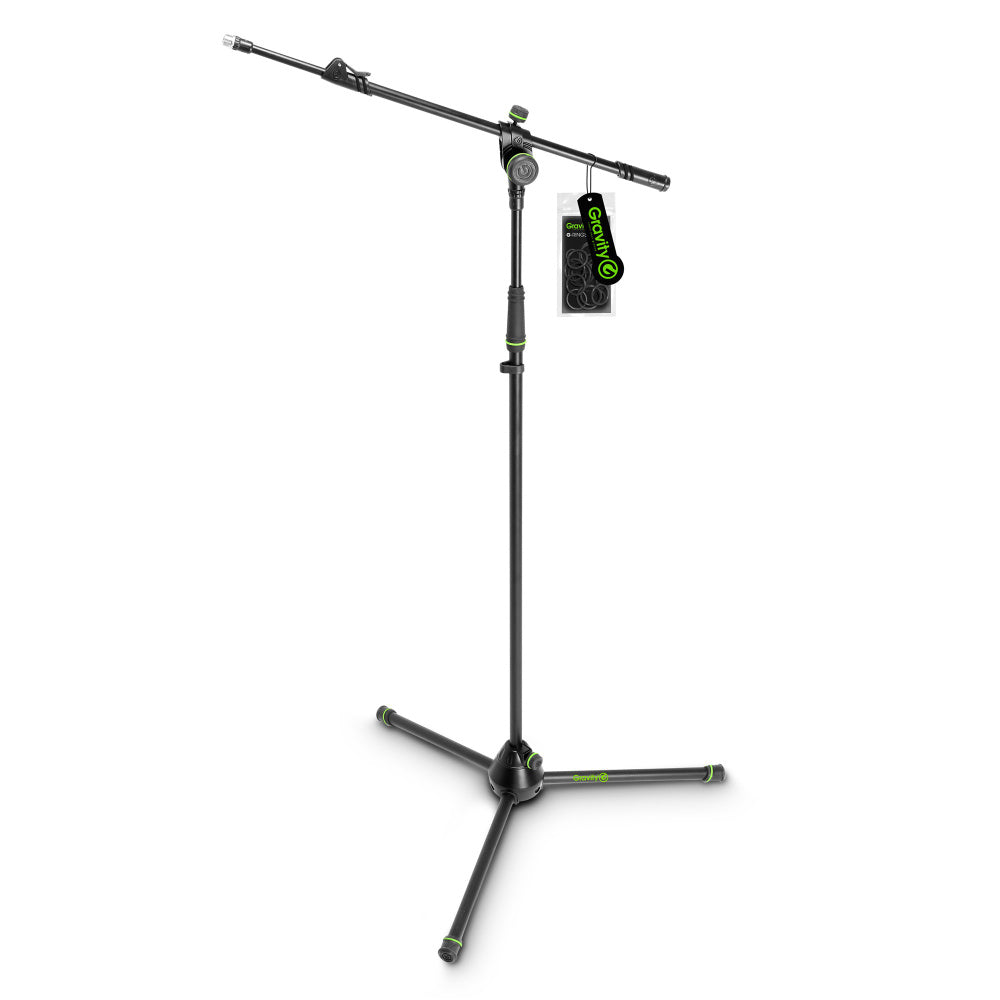 Gravity MS 4322 B Microphone Stand with Folding Tripod Base and 2-Point Adjustment Telescoping Boom