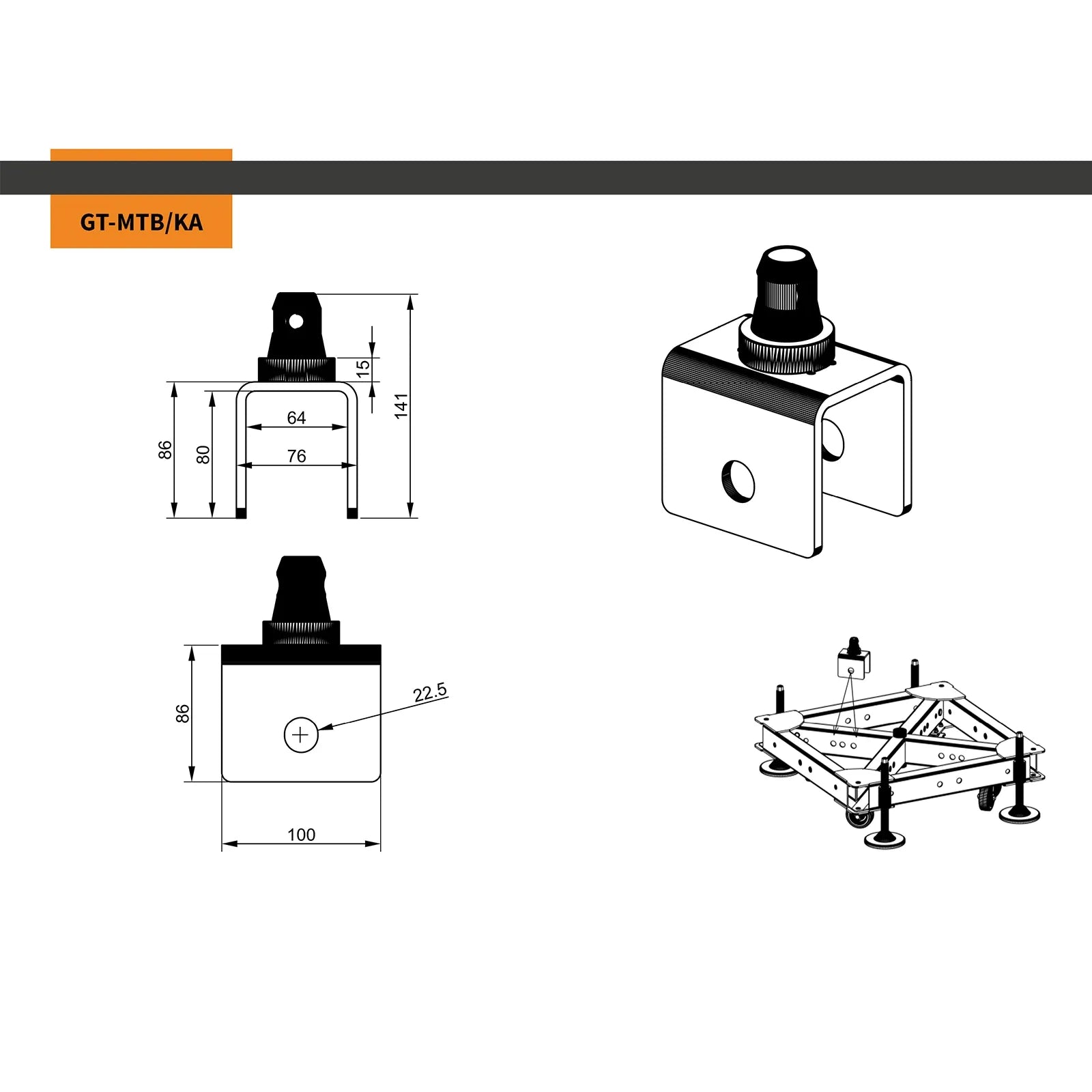 Global Truss Multi Tower Base Standard Conical Adaptor