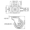 Penn Elcom W0990-AUTO 100mm automatic swivel castor with blue rubber wheel