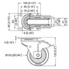 Penn Elcom W0985-AUTO 100mm automatic swivel braked castor with blue rubber wheel
