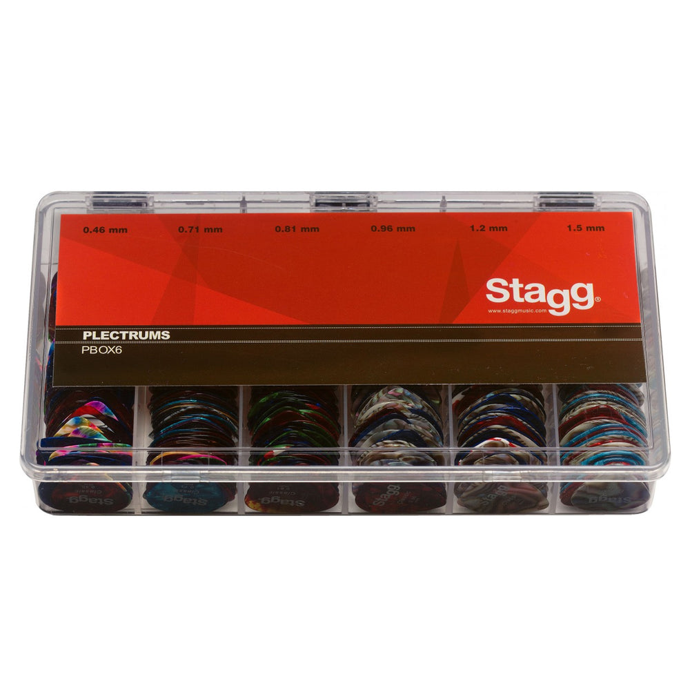 Stagg PBOX6 600 Standard Picks Mix Pack 6 Gauges