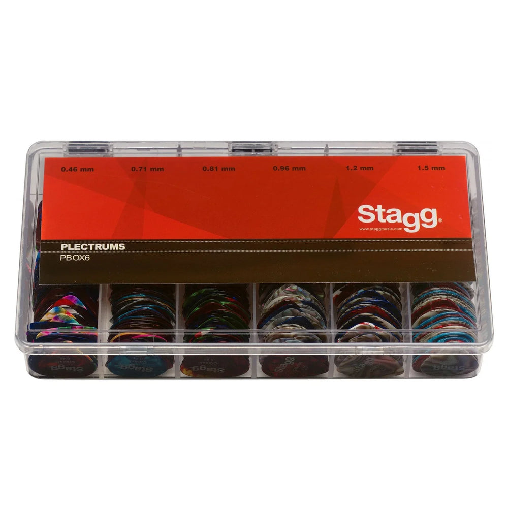 Stagg PBOX6 600 Standard Picks Mix Pack 6 Gauges