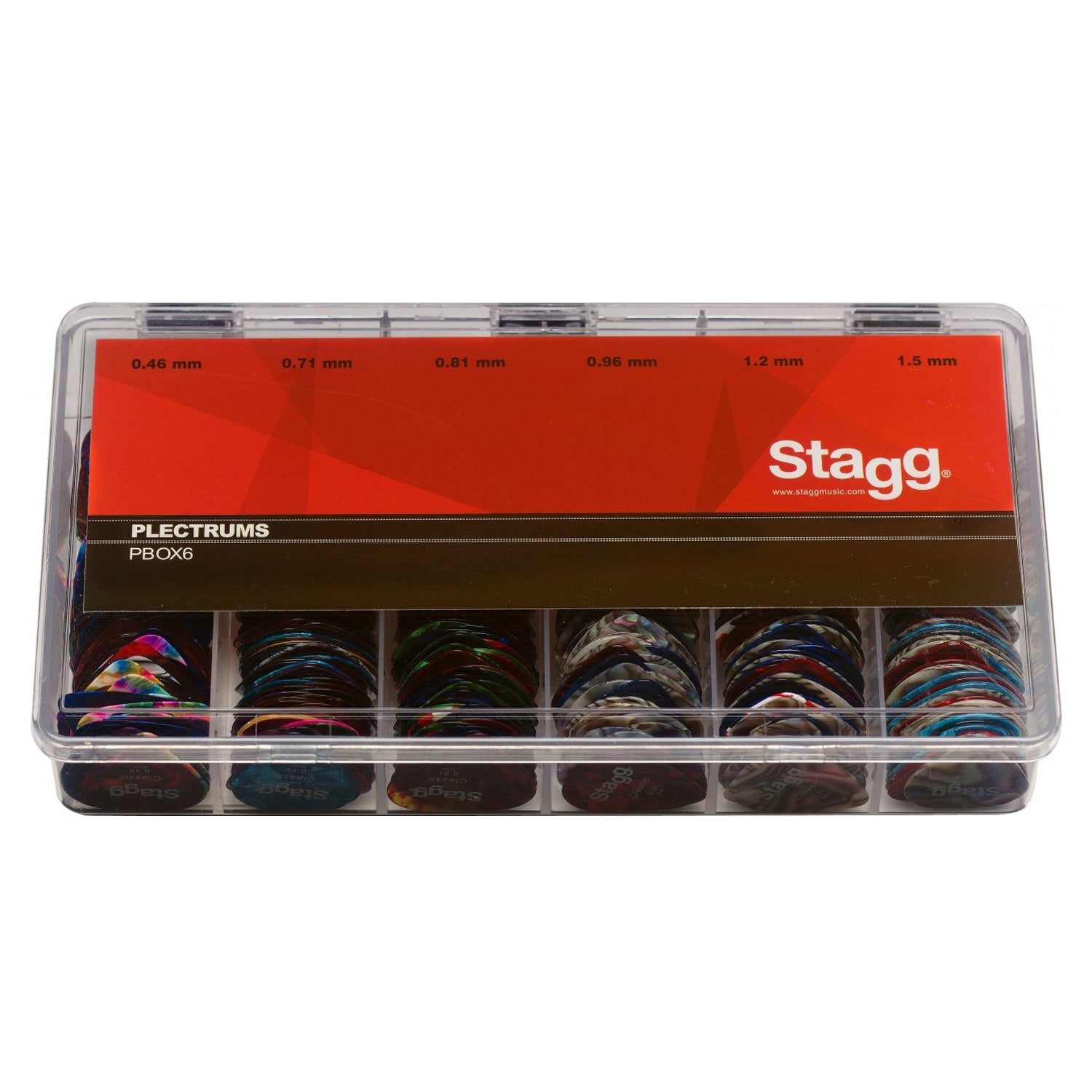 Stagg PBOX6 600 Standard Picks Mix Pack 6 Gauges